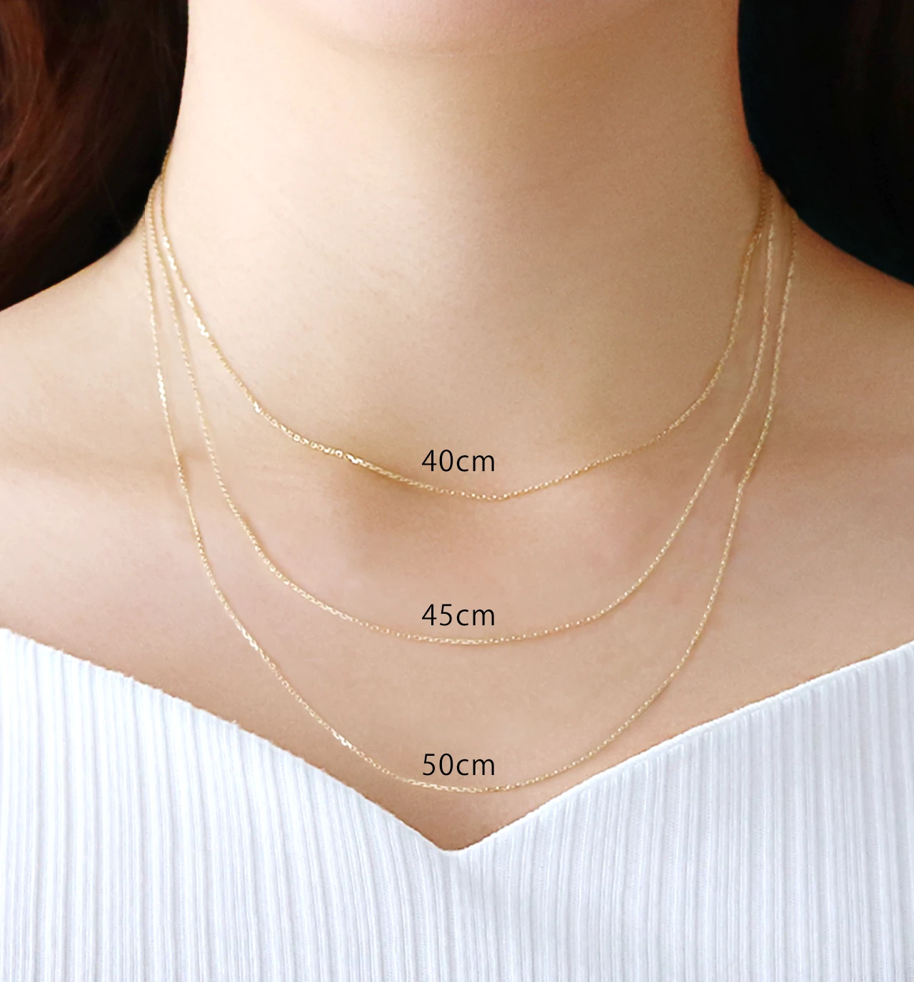 日本製】K18YG (18金イエローゴールド) ネックレス＊あずきチェーン