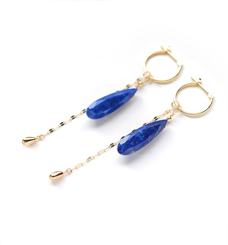 ラピスラズリ×マザーオブパール×水晶カービングピアスチャーム