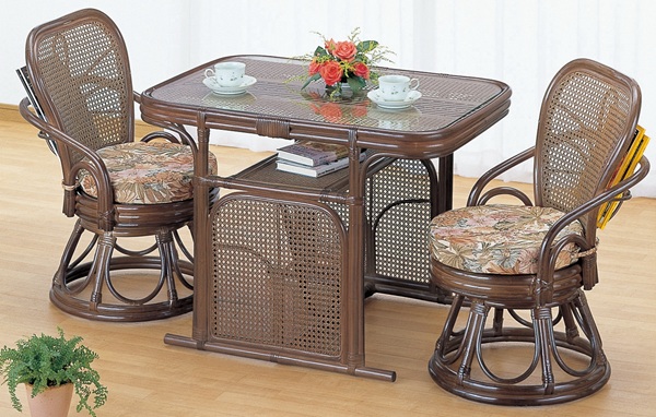 籐 ラウンドチェア＆テーブル3点セット Z-802set - 籐家具・ラタン家具