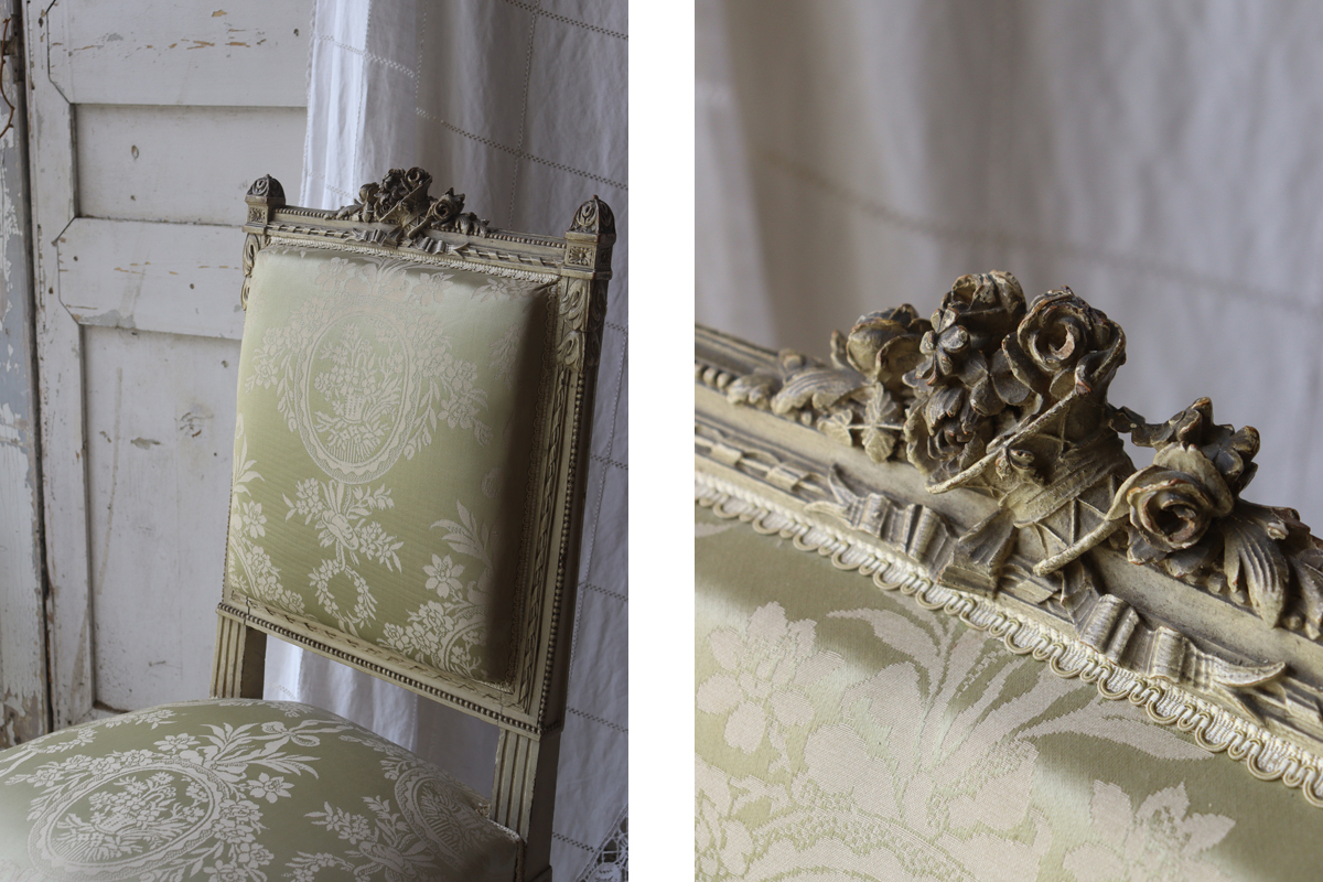 フランスアンティーク ルイ16世様式 1890年代 サロンチェア 椅子