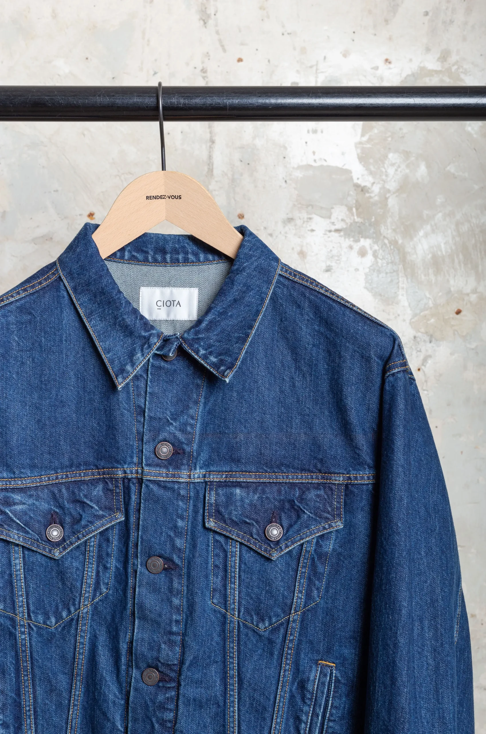 CIOTA 4 Pockets Denim Jacket Dark Blue Damage