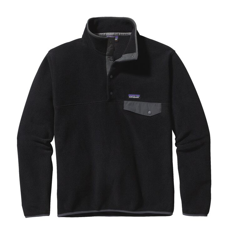 Patagonia M's L/W Synch Snap-T Pullover – Black w / Forge Grey