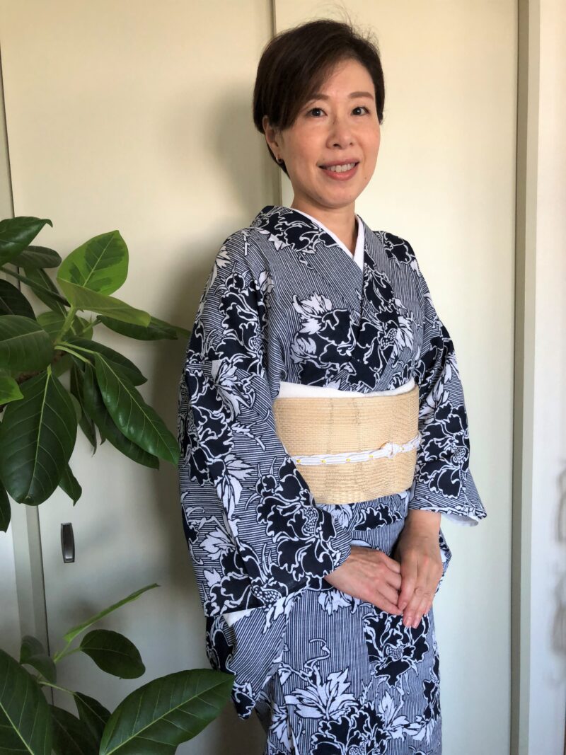高常の綿紅梅の浴衣 | 初心者さんが綺麗に！マンツーマン着付け教室