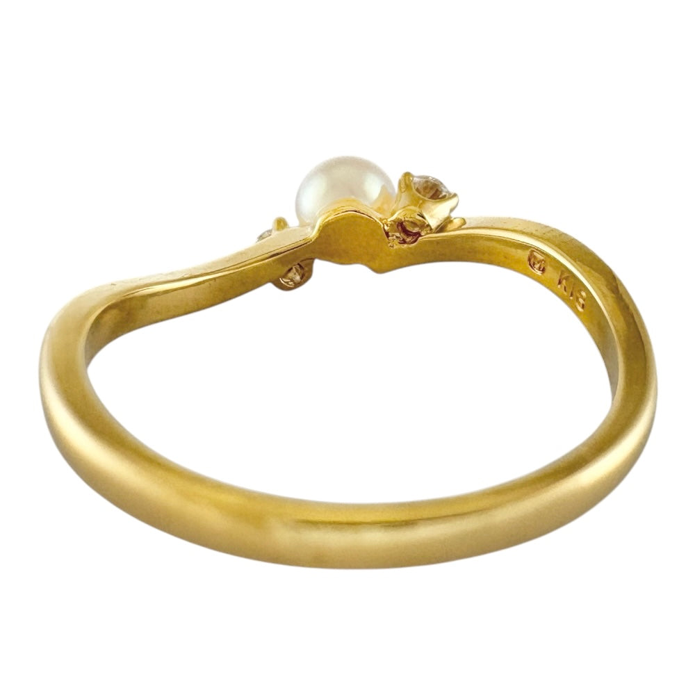 MIKIMOTO ミキモト リング 指輪 9号 18金 K18イエローゴールド パール