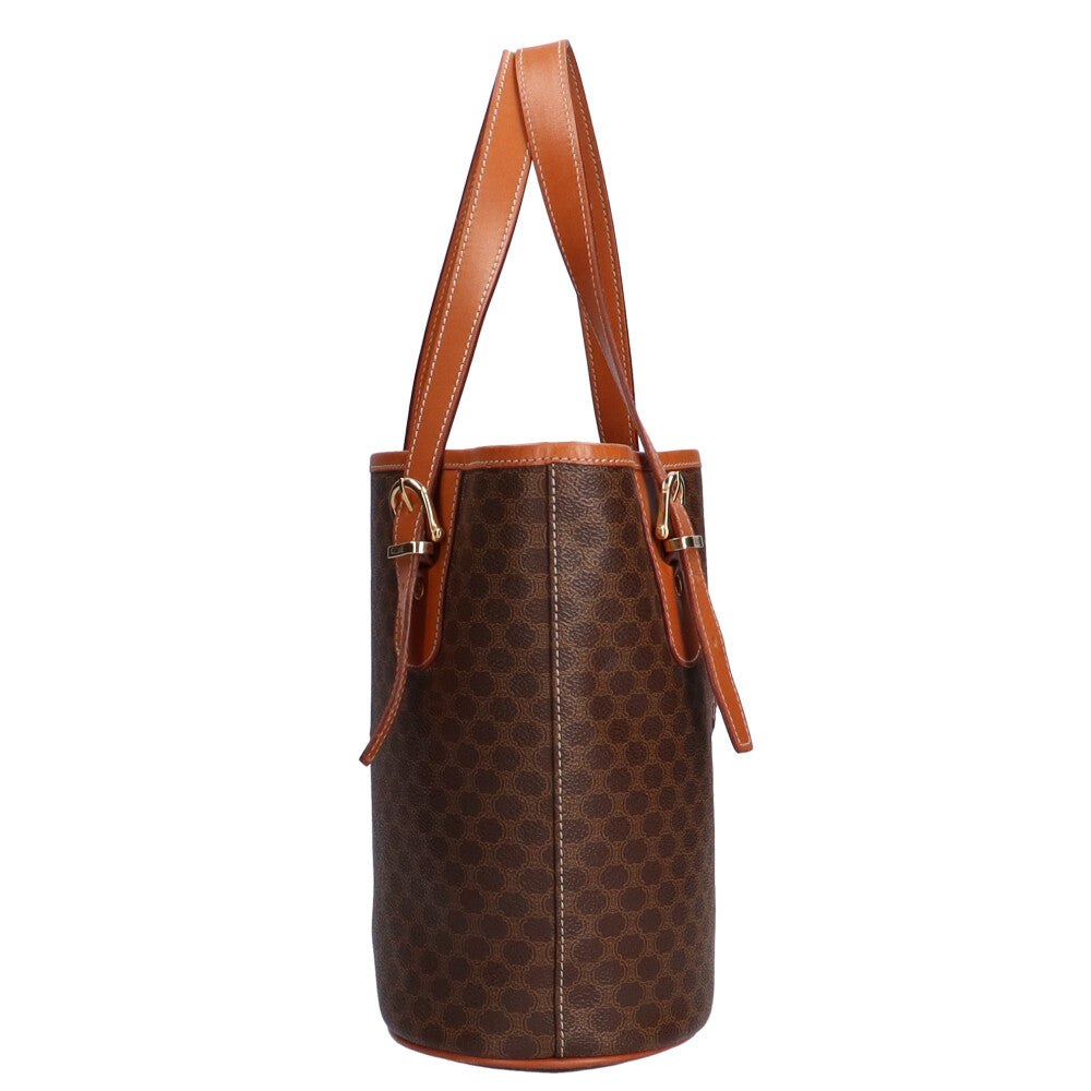 セリーヌ CELINE マカダム トートバッグ PVC ブラウン レディース 中古