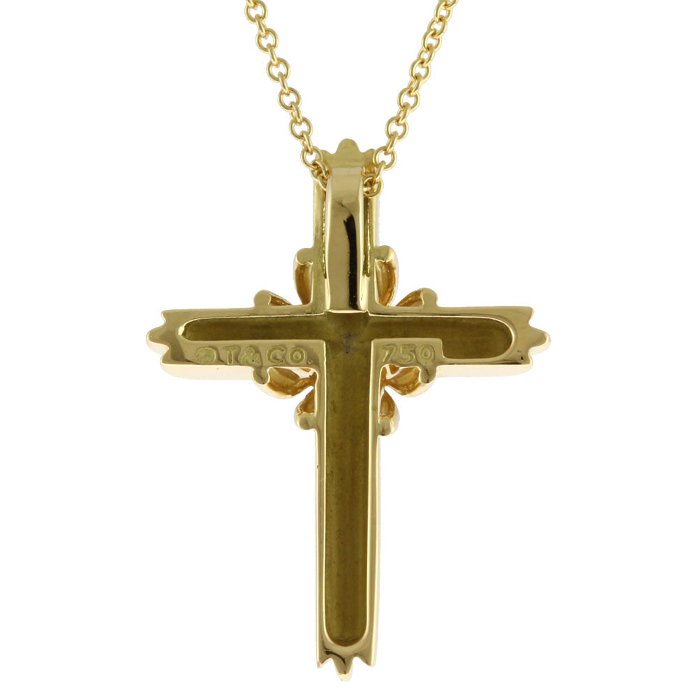 Tiffany & Co. Tiffany Signature Cross Necklace 18 Gold K18 Yellow