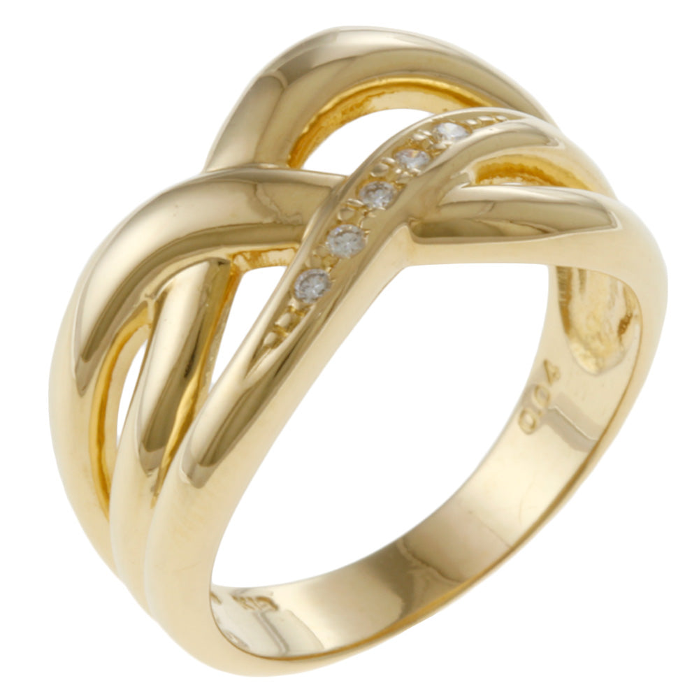 リング・指輪 13号 18金 K18イエローゴールド ダイヤモンド 0.04ct