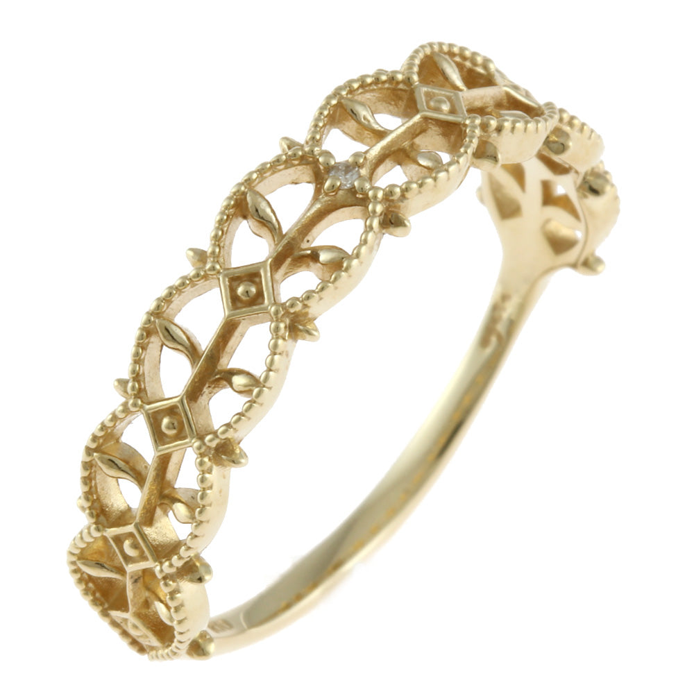 中古】 アガット agete K10 リング 指輪 ダイヤモンド 13号 10金 K10