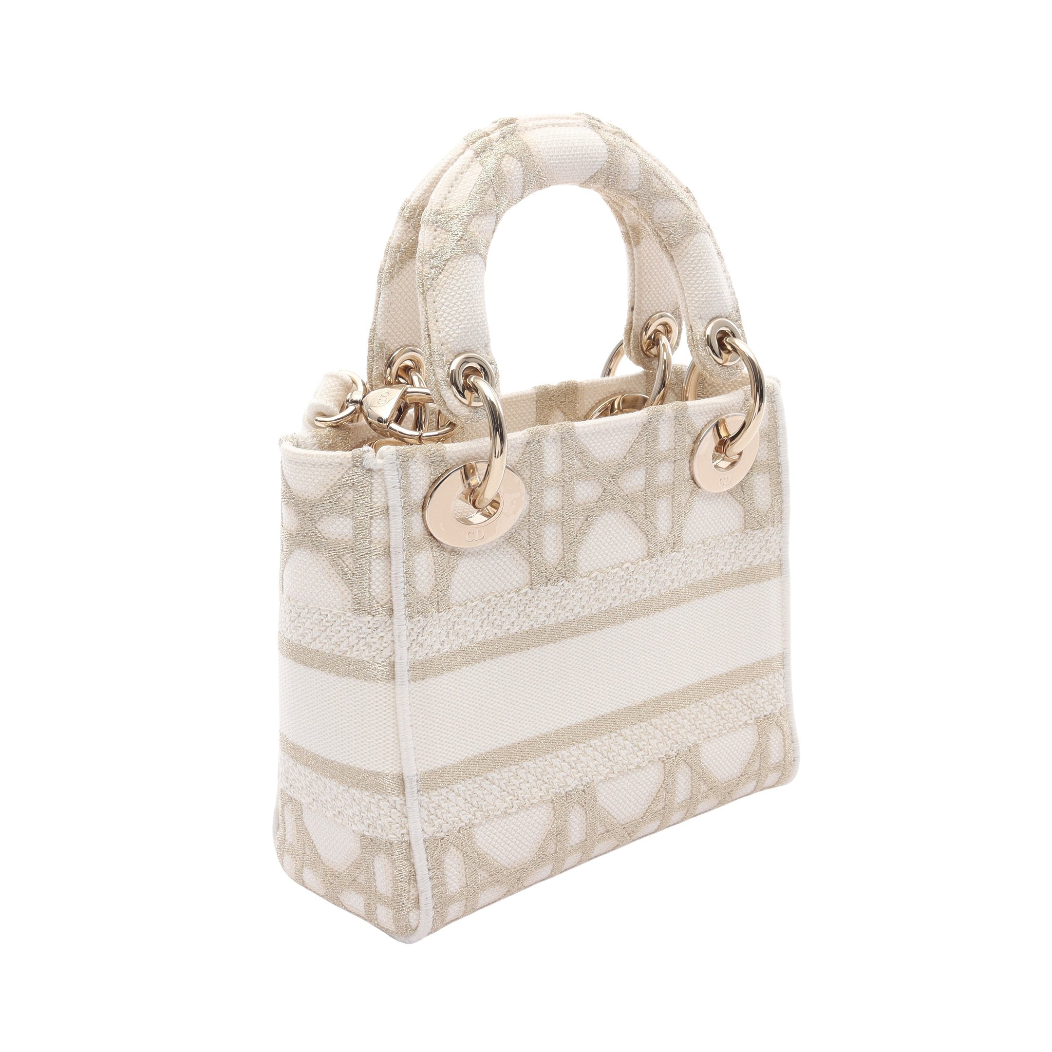 レディディオール ミニ カナージュ ハンドバッグ キャンバス オフ