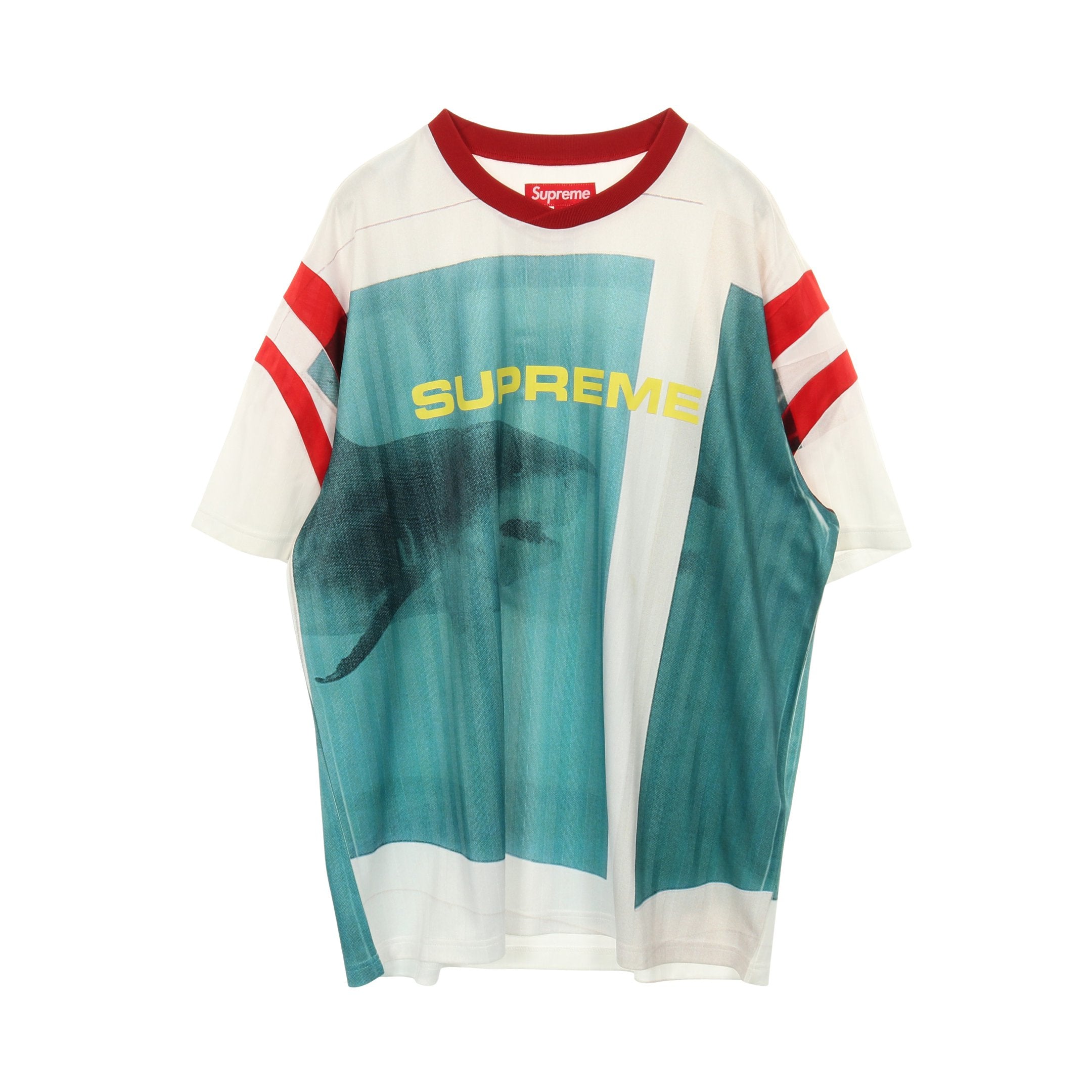 SUPREME × DAMIEN HIRST SOCCER JERSEY Tシャツ 鮫 ホワイト