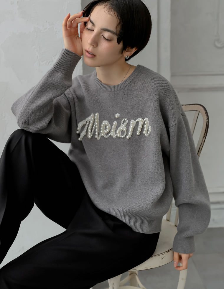 パールロゴニットトップス - トップス通販 | 人気レディース