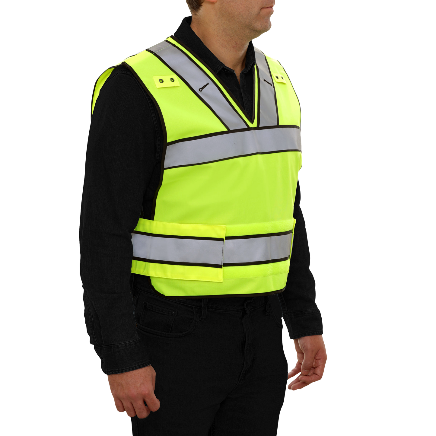 Lime Breakaway Woven Safety Vest: 549STLM – Reflective Apparel Inc