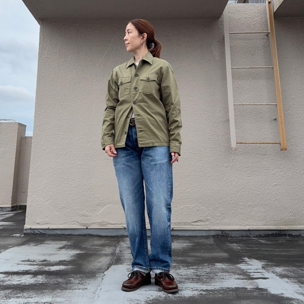 Double RL : HERRINGBONE TWILL SHIRT (MILITARY OLIVE) – Reggieshop