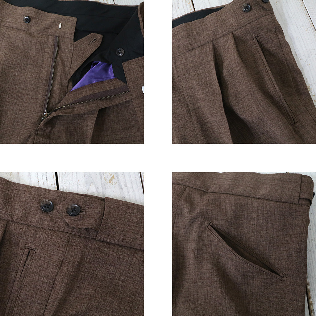 Needles『Tucked Side Tab Trouser-Poly Chambray』(Brown) – Reggieshop