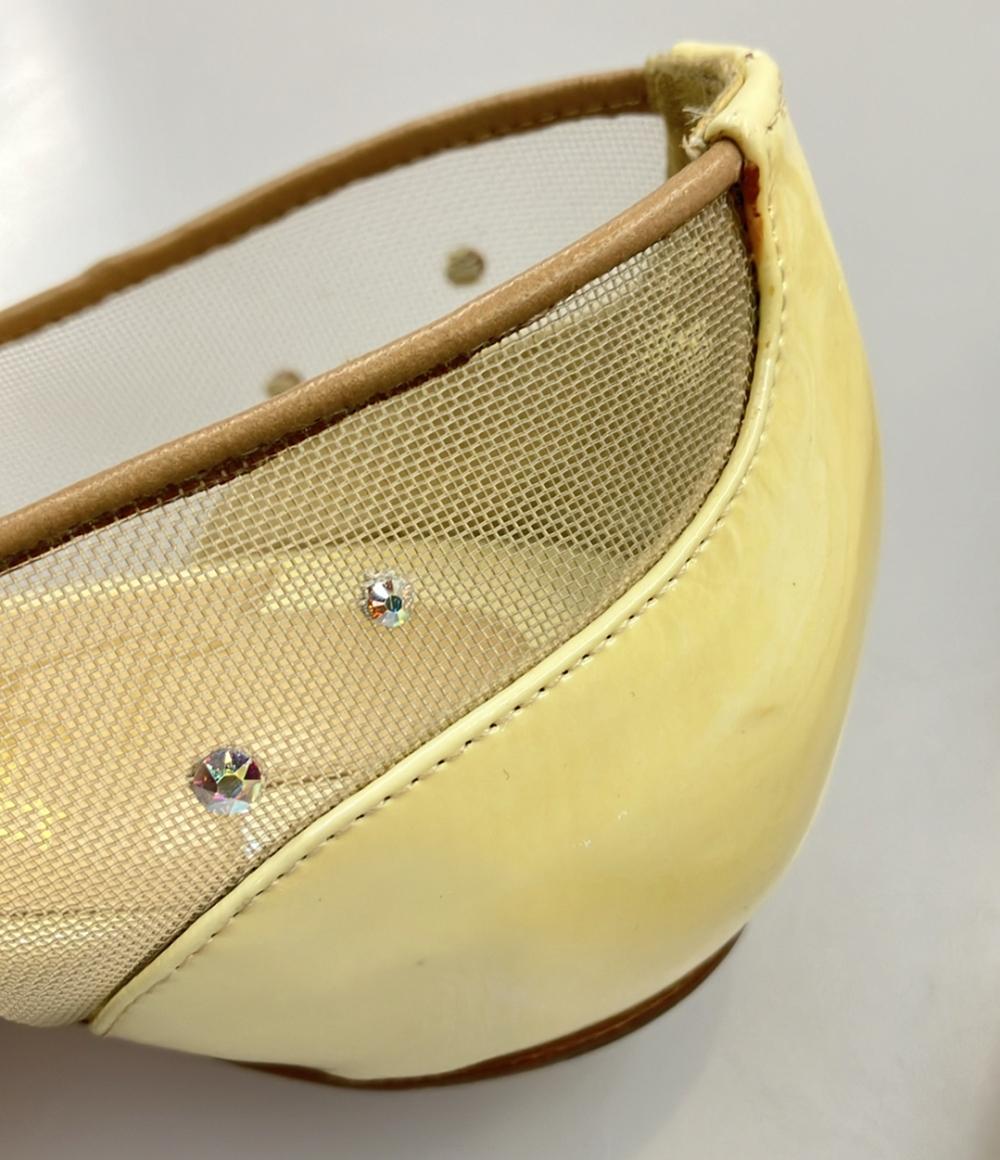 クリスチャンルブタン フラットパンプス メッシュ ラインストーン