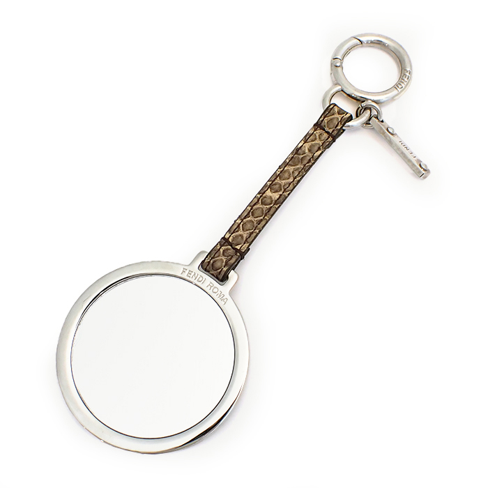 フェンディ(FENDI) バッグチャーム ミラー付き パイソン キーホルダー