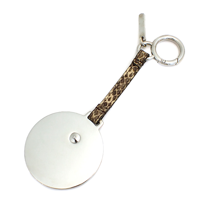 フェンディ(FENDI) バッグチャーム ミラー付き パイソン キーホルダー