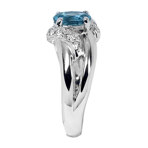 ブルートルマリン 0.77ct ダイヤモンド プラチナ リング（指輪）【品質