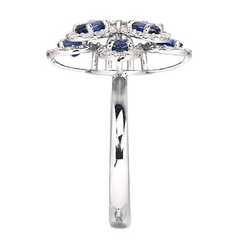 ブルーサファイア 約1.7ct ダイヤモンド 0.8ct プラチナ リング(指輪