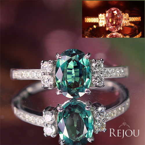アレキサンドライト 1.2ct ダイヤモンド プラチナ リング(指輪)【品質