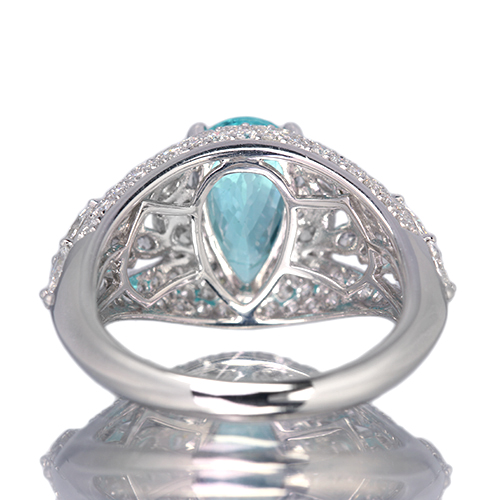 パライバトルマリン 約2.4ct ダイヤモンド 約2ct プラチナ リング(指輪