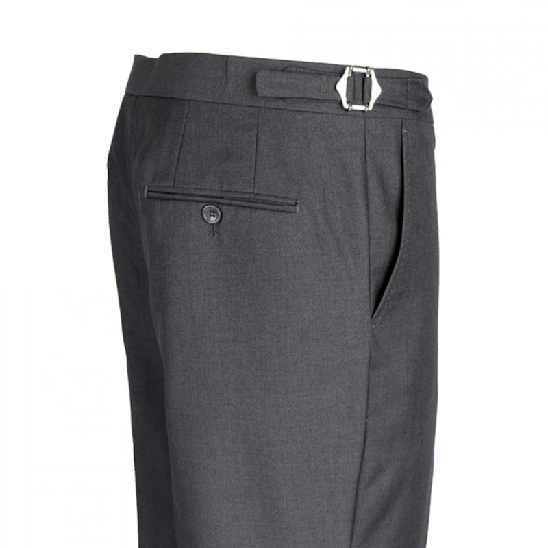 Aldo Plain Smart Trousers With Side Adjusters – Charcoal | DAVID