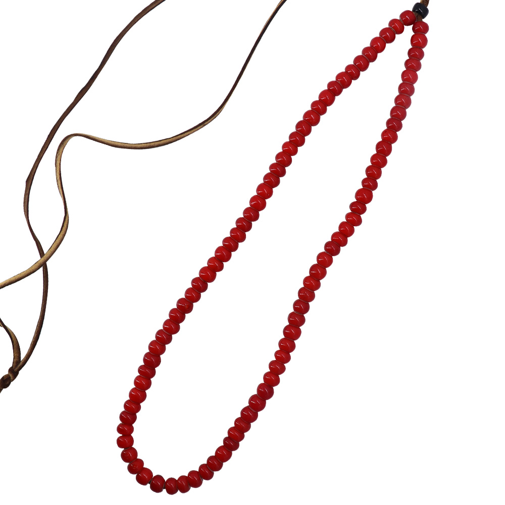 TADY&KINGホワイトハーツビーズ 赤ビーズ一連ネックレス ビーズ