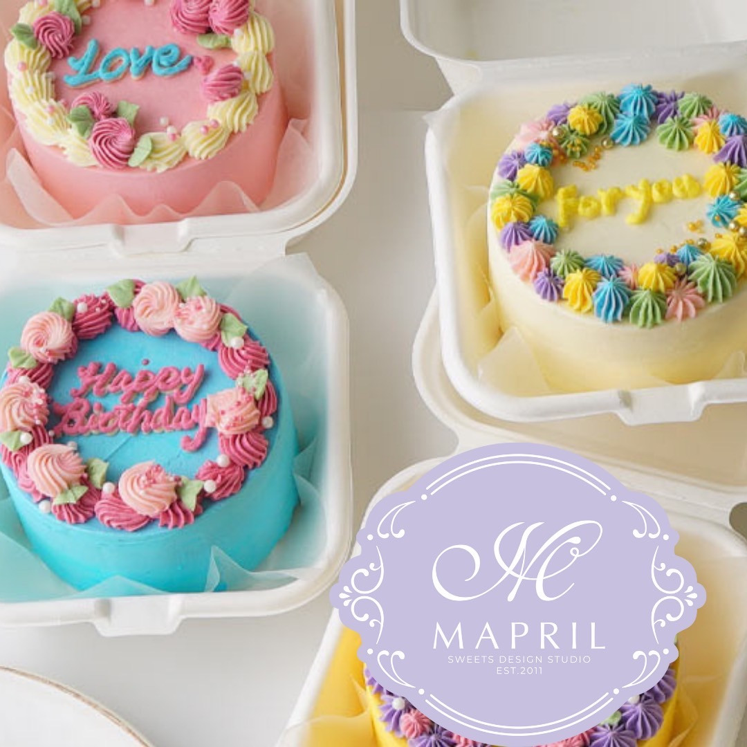 ランチボックスケーキ 4個 【デザインが選べる/センイルケーキ】（メイ