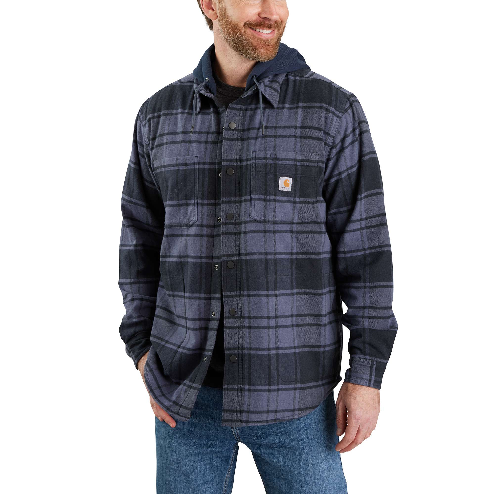 Rugged Flex® Relaxed Fit Flannel Fleece Lined Hooded Shirt Jac