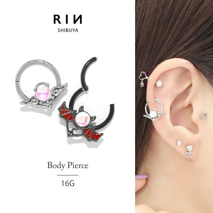 天使と悪魔のワンタッチリングピアス｜ボディピアス凛【公式】