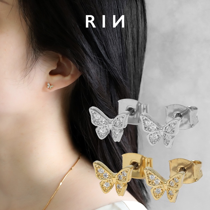 18Kコーディングバタフライピアス【両耳用】｜ボディピアス凛【公式】