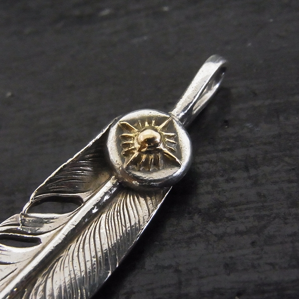 ARIZONAFREEDOM羽根ネックレス フェザー太陽神K18 右向き