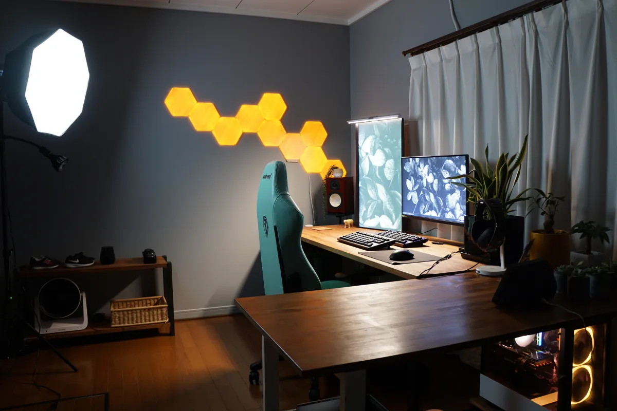 Nanoleaf Elements Hexagonレビュー！揺らぐ光り方が魅力！取り付け方