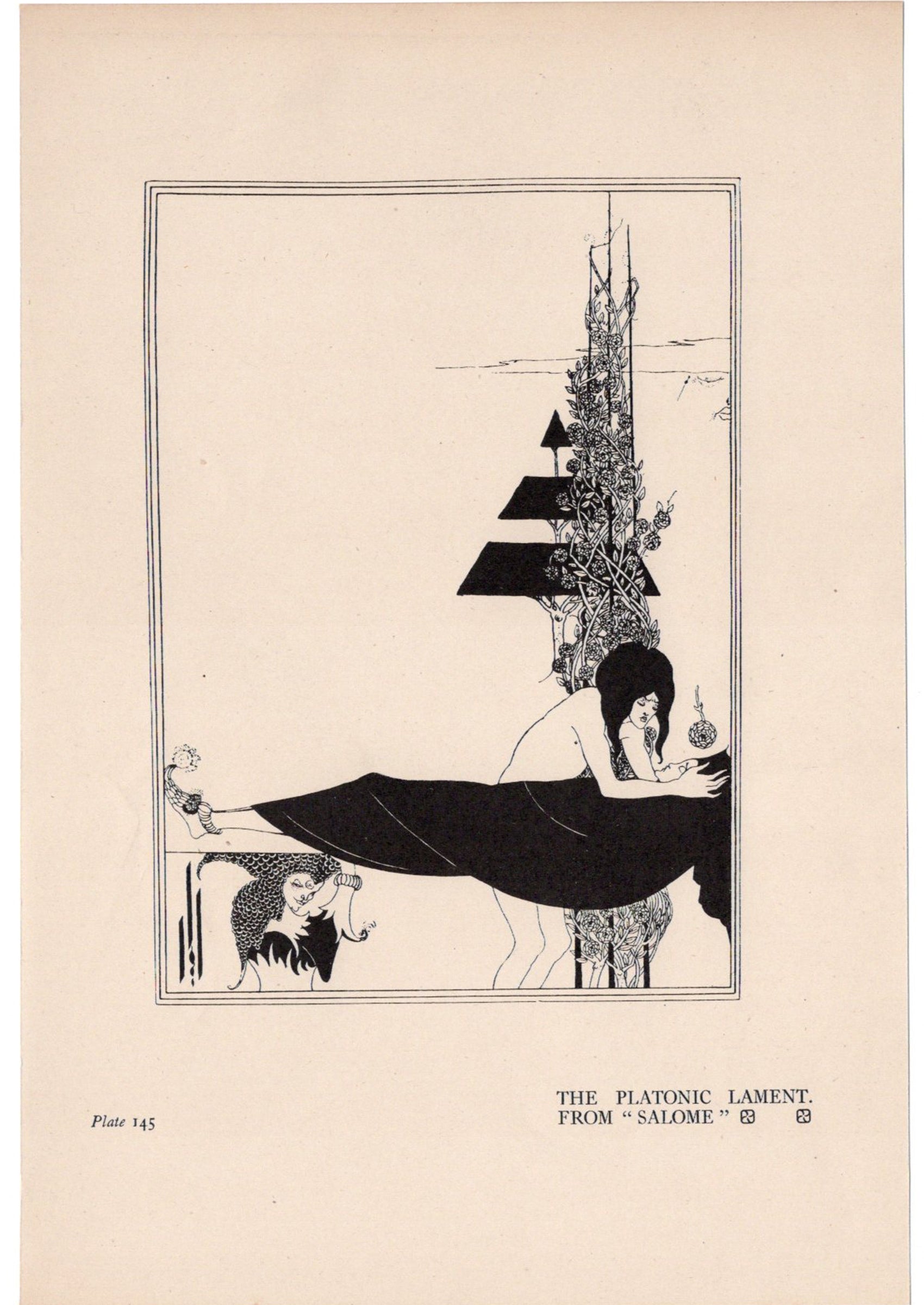 オーブリー・ビアズリー ≪プラトニックな嘆き≫ 『サロメ』より1900