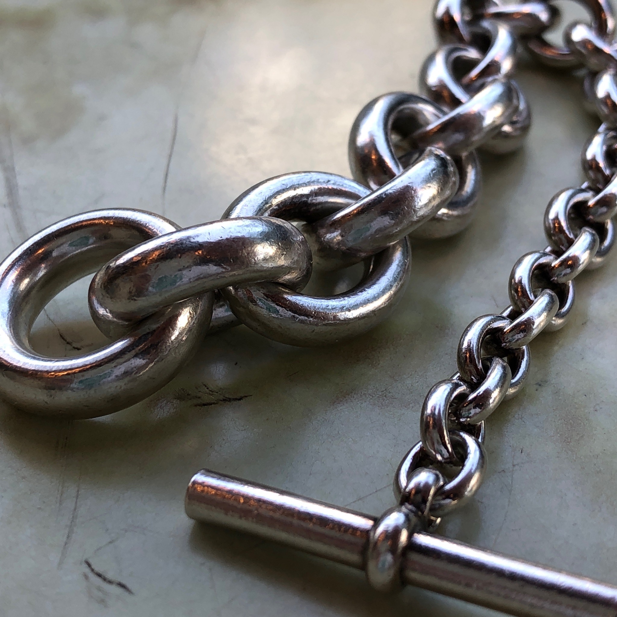 sv925クレッシェンドブレスレット全長25センチ刻印あり Ag925刻印