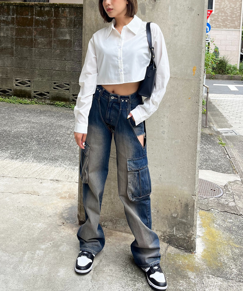 2WAYカーゴオーバーダイデニム｜SPIRALGIRL スパイラルガール 商品詳細