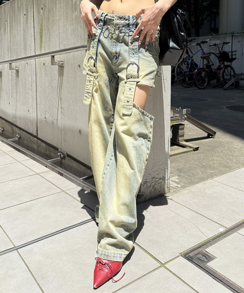 ベルトデザインサイドカットデニム｜SPIRALGIRL スパイラルガール 商品