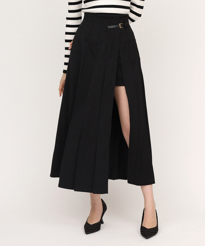 インナーショーパン付スリットプリーツロングスカート｜ROYAL PARTY