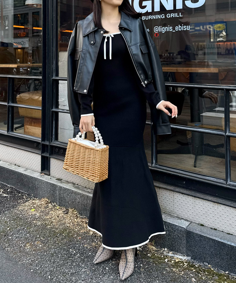 配色リボンニットマーメイドワンピース｜ROYAL PARTY ロイヤル