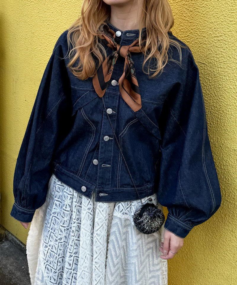 スカーフSET オーバーウイングデニムジャケット｜DOUBLE NAME ダブル