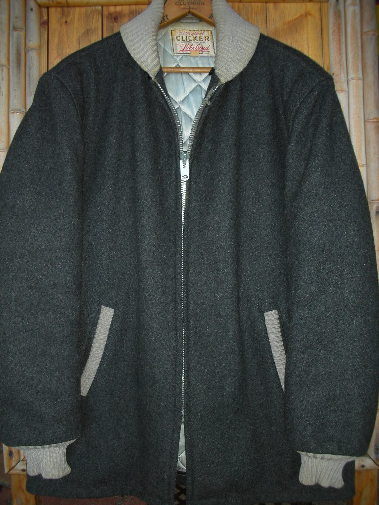 1950'S LAKELAND CLICKER FARAOH COAT/CHARCOAL GRAY/SZ/40 - ROCK-A