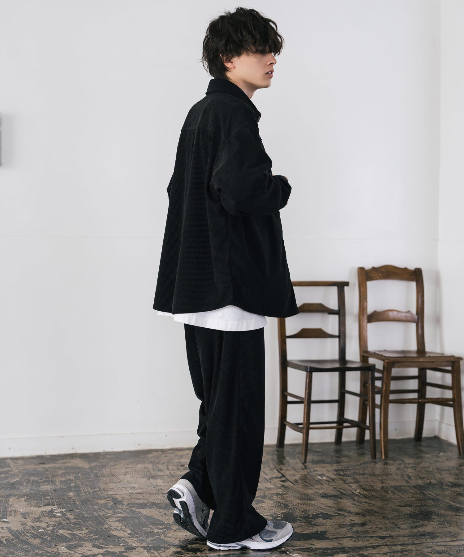 コーデュロイセットアップ CPOシャツジャケット＆イージーワイドパンツ