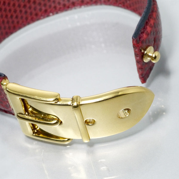 OLD Gucci ベルトモチーフ リザードレザーバングル （赤） – Vintage