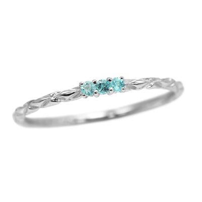 パライバトルマリン リング 指輪 PT900 K18 K10対応 誕生石10月 ローズ