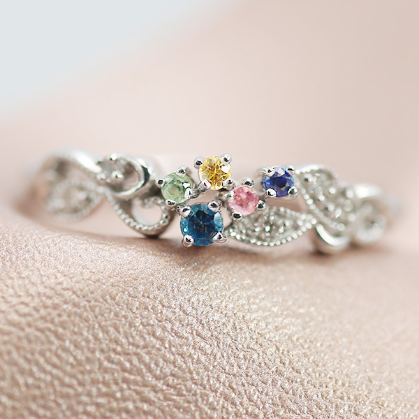 ロンドンブルートパーズ サファイア トルマリン ダイヤモンド リング