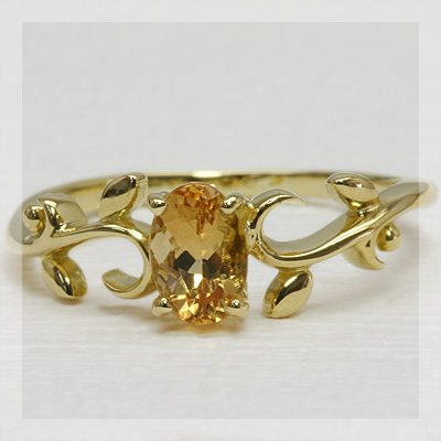 インペリアルトパーズ アイビーデザインリング PT900 K18 K10対応