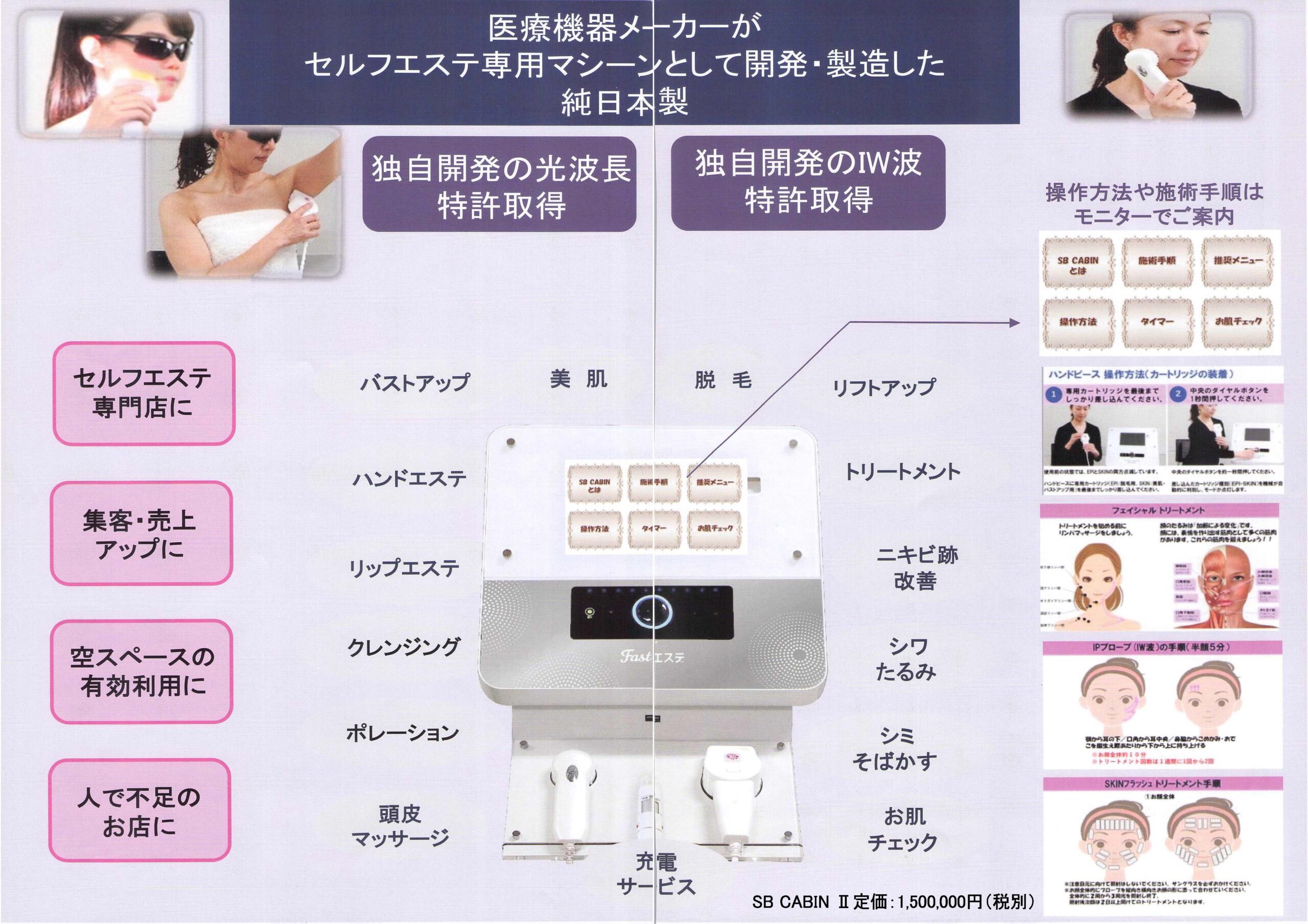 セルフエステ機器(SB CABIN Ⅱ) – ロイヤルセキュリティ株式会社