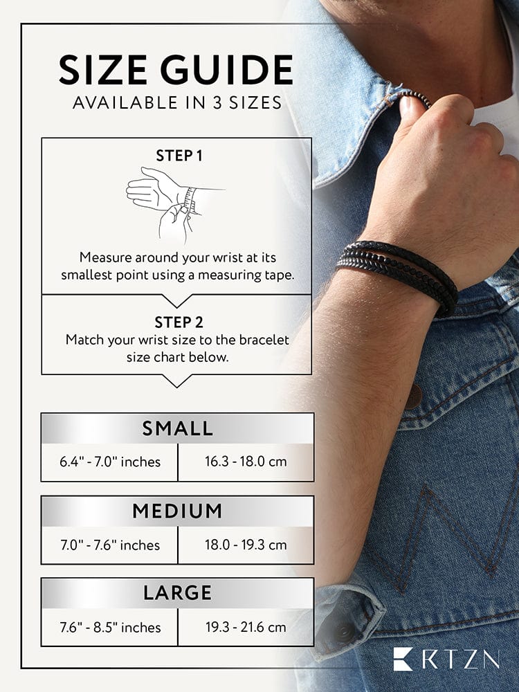 Black Onyx Stackable Leather Bracelet | Beaded Bracelet