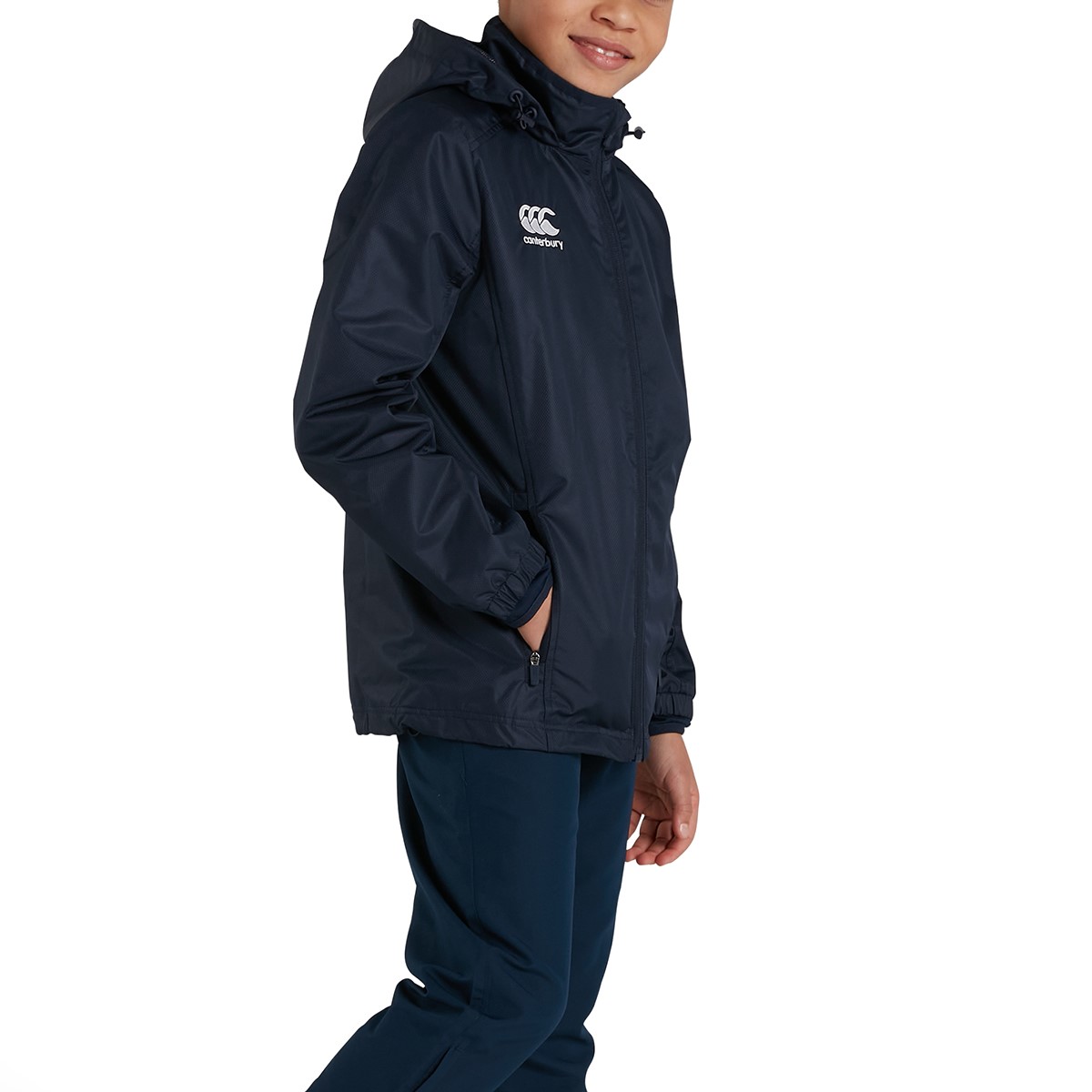 Youths Navy Canterbury Club Vaposhield Full Zip Rain Jacket