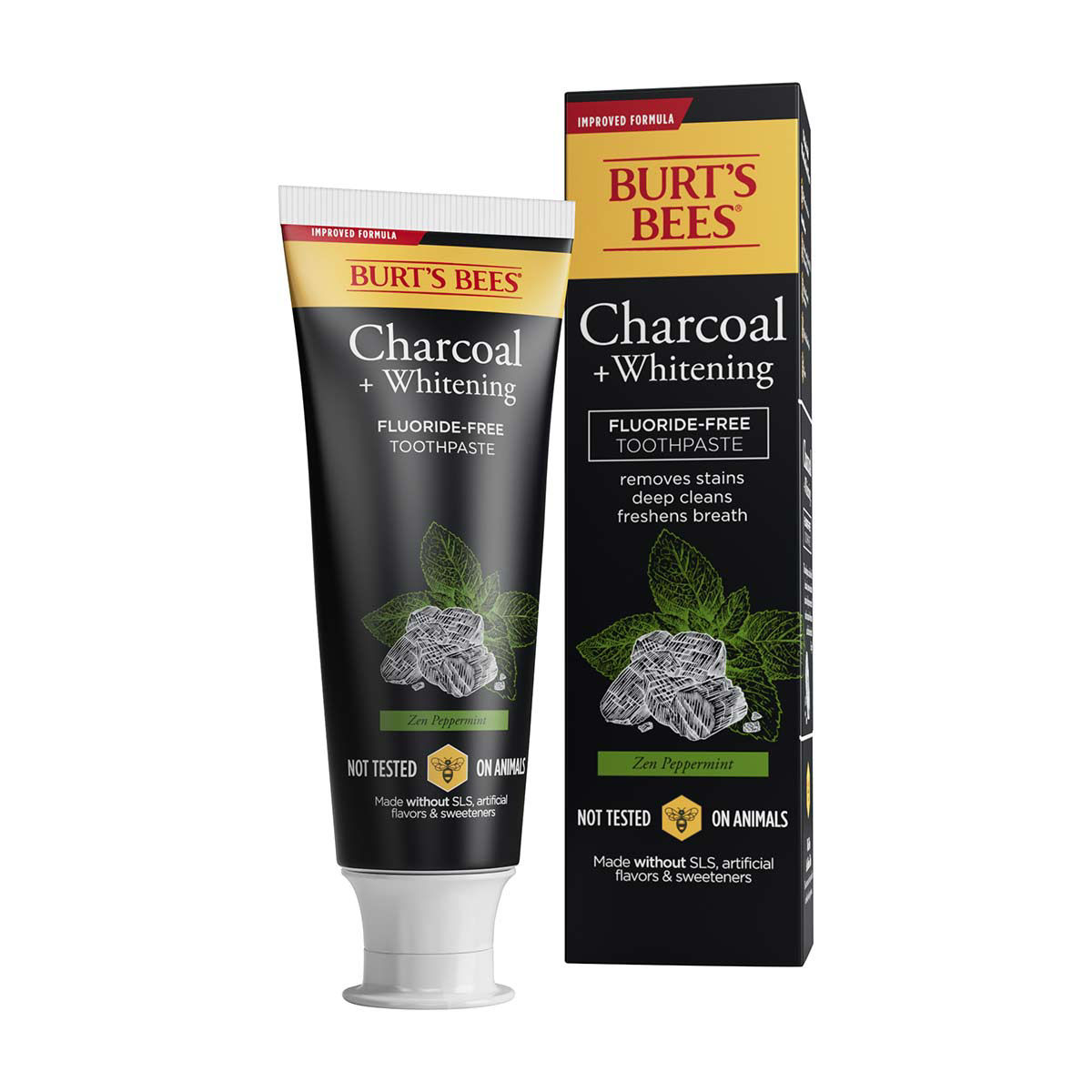 Buy Burt's Bees Charcoal + Whitening Fluoride-Free Toothpaste, Zen